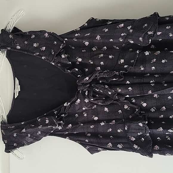 Black Summer Mini Dress Floral Medium - Picture 3 of 5